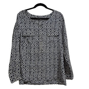 Women's Gap Blouse, Large, Navy and White